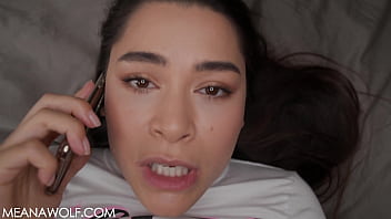 Sexy College Girl Cheats While She's On The Phone - Meana Wolf